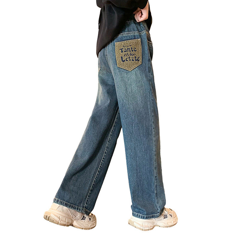 Children's Jeans Autumn Trendy Middle Big Korean Style Children's Pants