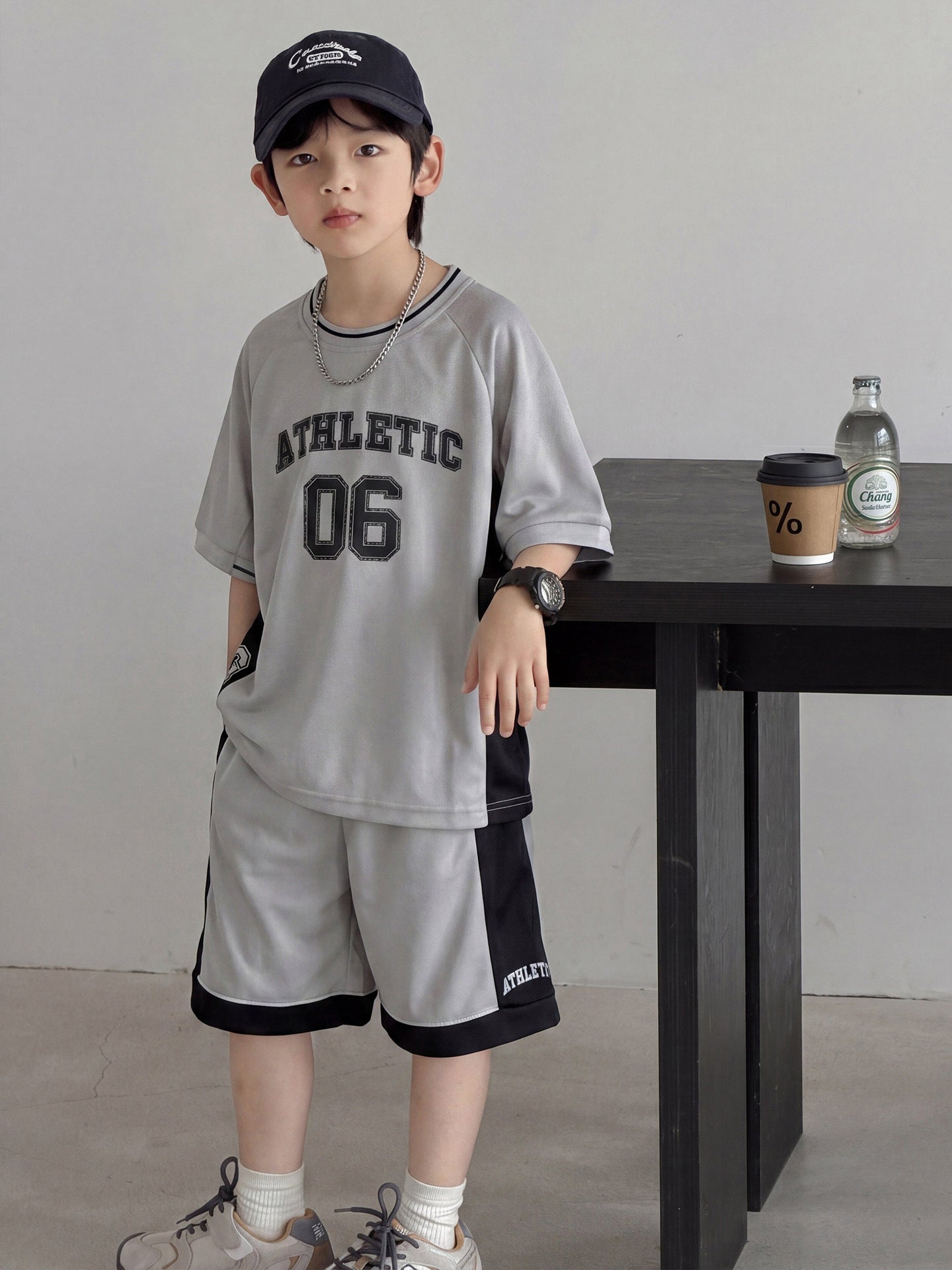 Children's Boys Summer Clothing Middle Big Basketball Wear Sports Casual Two-piece Children's Suit