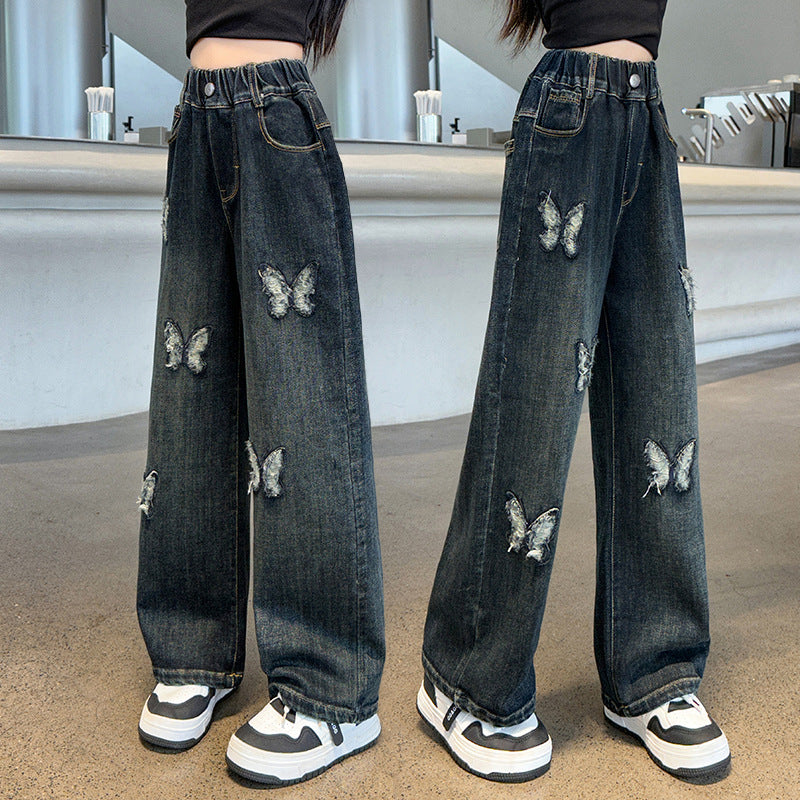 Children's Jeans Middle Big Loose Western Style Children's Pants