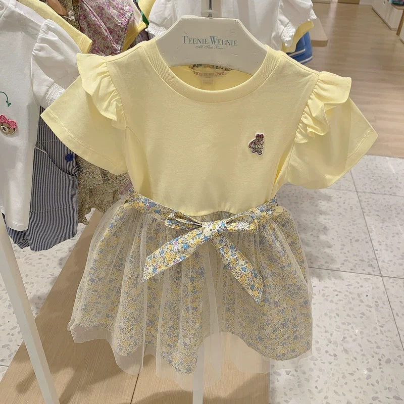 Summer Korean Style Little Bear Pure Cotton Soft Breathable Princess Children's Dress