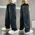 Children's Jeans Loose Black Sportswear Casual Western Children's Pants