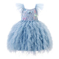 Children's Blue Sling Princess Skirt Birthday Puffy Children's Dress