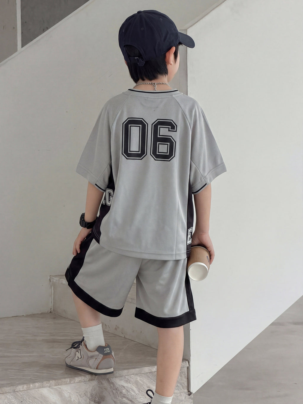 Children's Boys Summer Clothing Middle Big Basketball Wear Sports Casual Two-piece Children's Suit