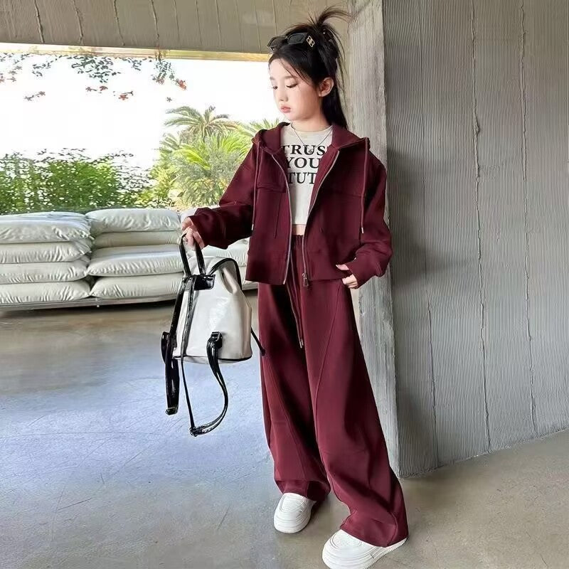Children's Casual Western Style Versatile Coat Wide Leg Children's Suit