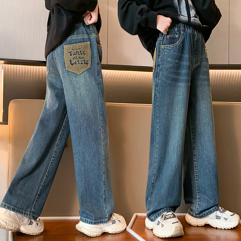 Children's Jeans Autumn Trendy Middle Big Korean Style Children's Pants