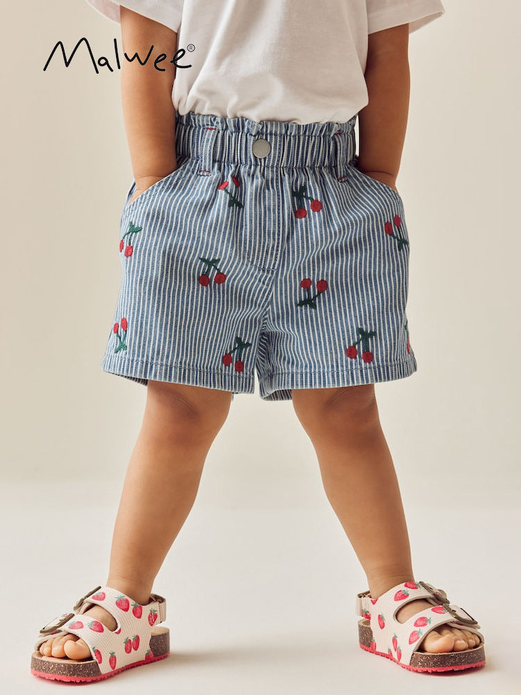 Jeans Summer Elastic Waist Shorts Western Children's Pants