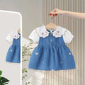 Children's Summer Shirt Casual Petal Collar Short-sleeved Children's Dress