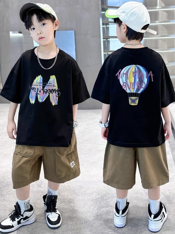 Children's Boys Summer Pu Clothing Medium Big Western Style Children's Suit
