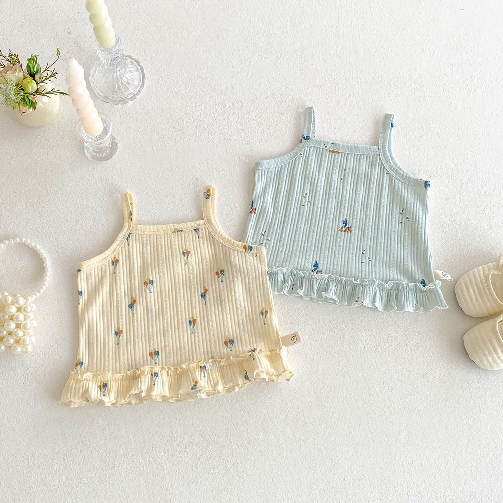 No Straps Cartoon Fashionable Printed Two-piece Children's Suit