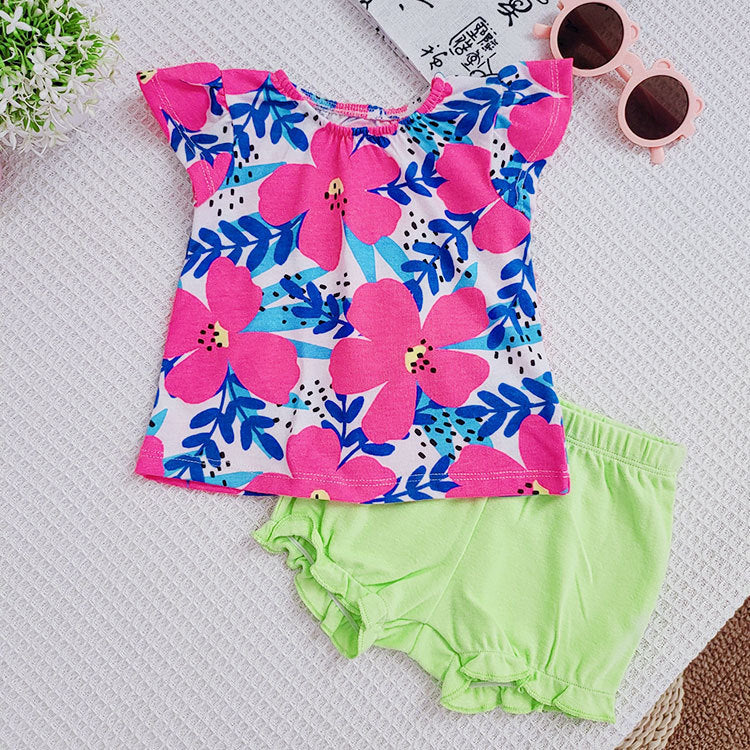 Short-sleeved Shorts Lace Summer Fashion Clothes Children's Suit