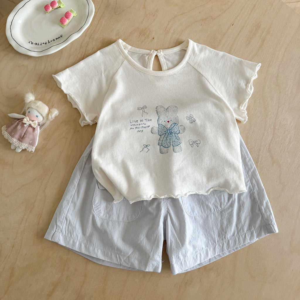 Summer Boy Clothes Cute Cartoon Short Sleeve Casual Shorts Split Children's Suit