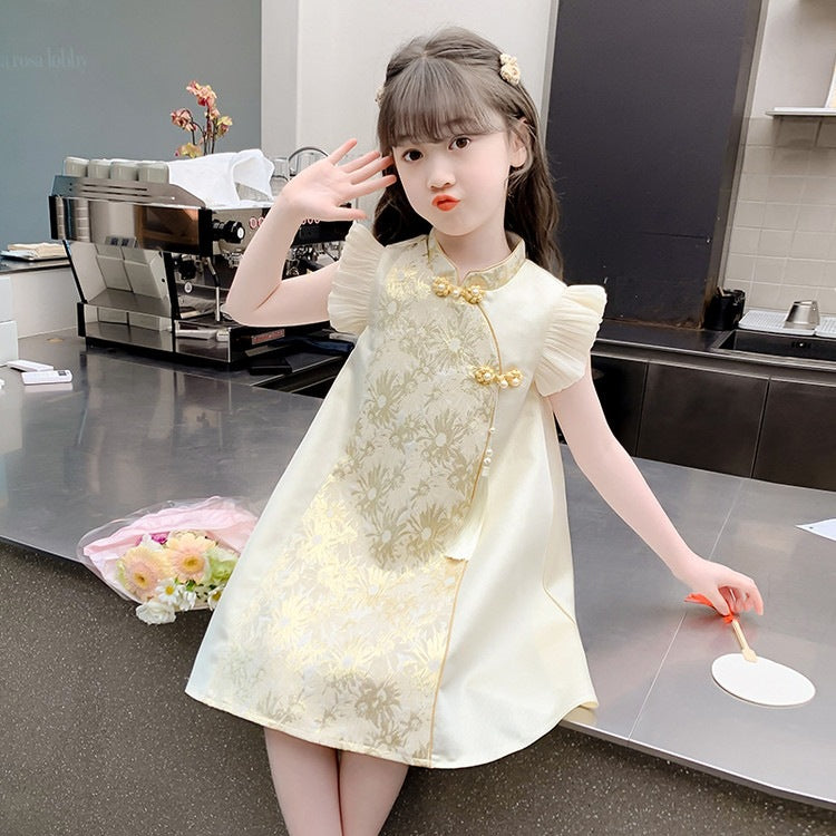 Han Chinese Costume Summer Little National Style Cheongsam Princess Skirt Children's Dress