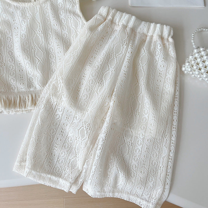 Hollow Western Knitted Breathable Vest Fashionable Children's Suit