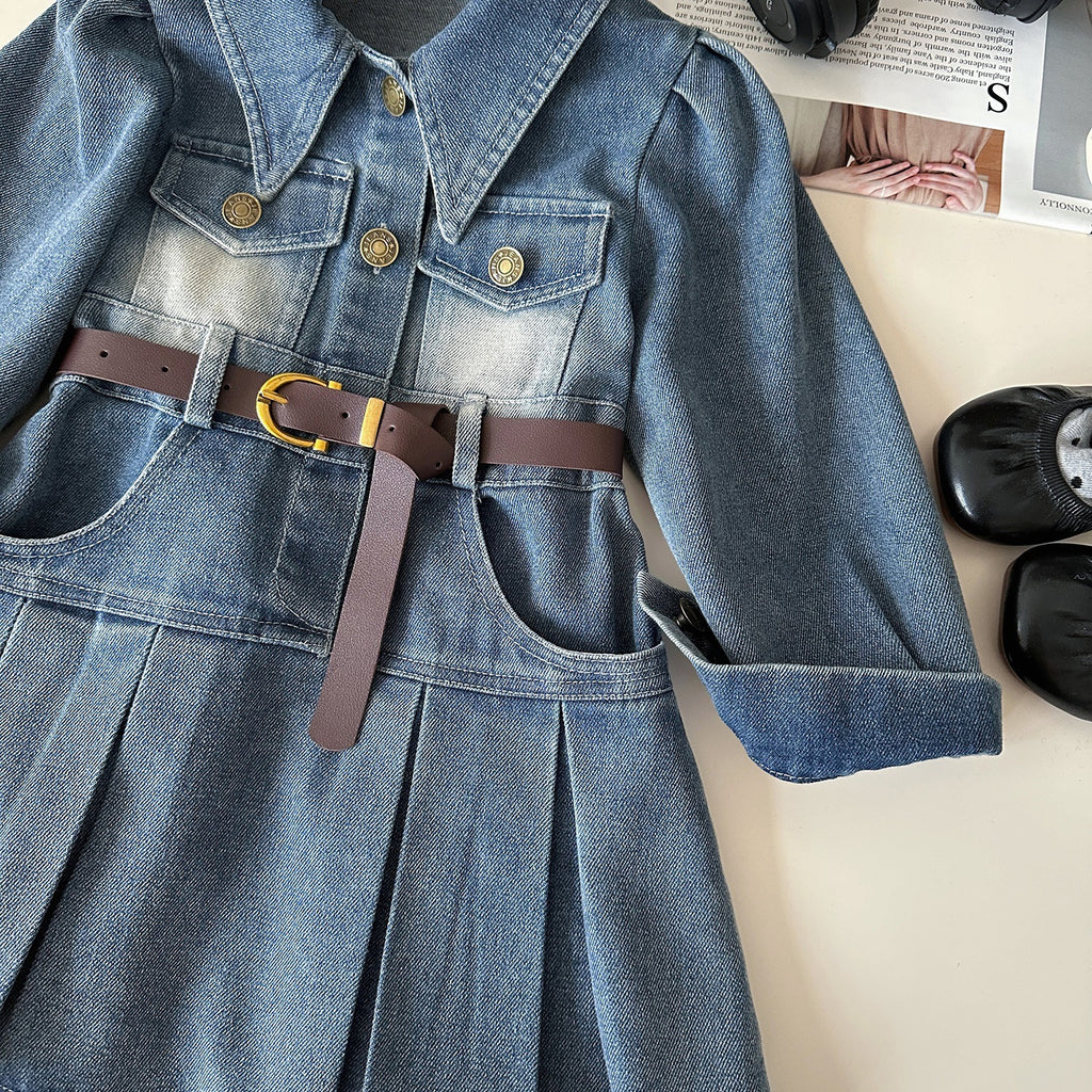 Classic Children's Autumn Denim Korean Princess Children's Dress