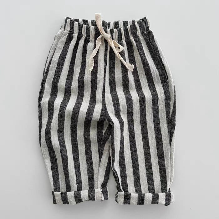 Women's & Men's Korean Style Trousers Vertical Stripes Breathable Going Out Loose Casual Children's Pants