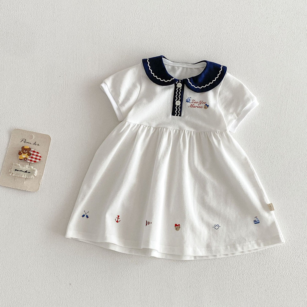Style Summer Doll Collar Cartoon Princess Korean Children's Dress