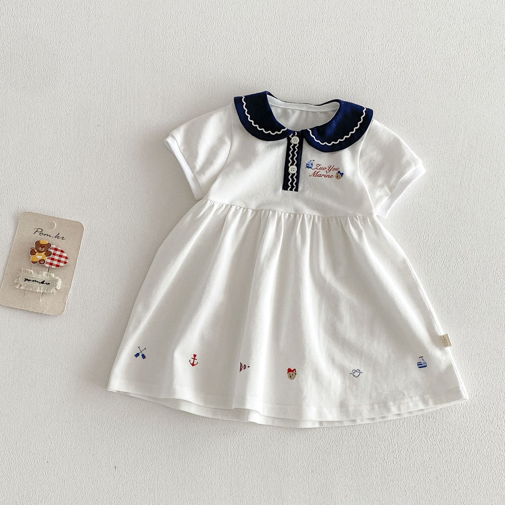 Style Summer Doll Collar Cartoon Princess Korean Children's Dress