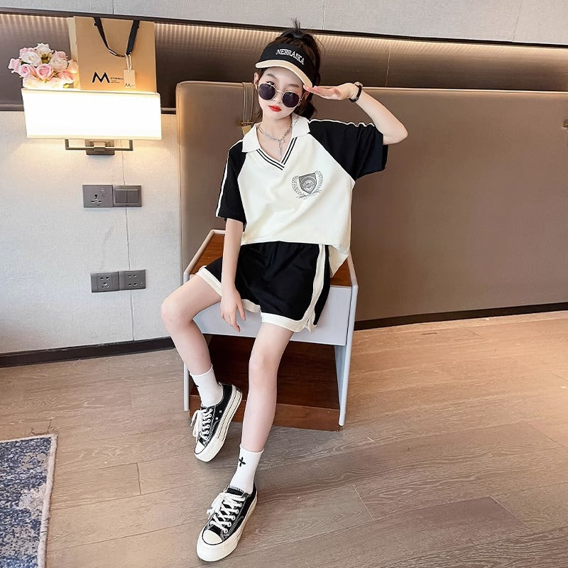 Children's Summer Trendy Short Sleeve Western Style Shorts Children's Suit