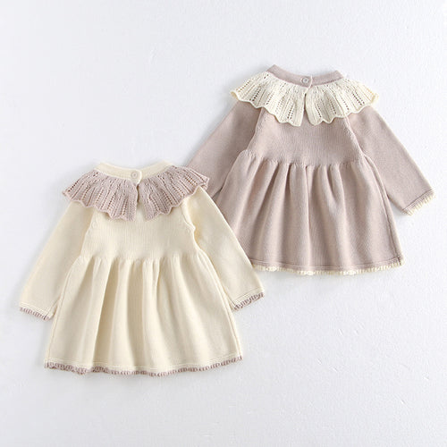 Babies Autumn Clothing Knitted Sweater Princess Fashion Super Cute Children's Dress