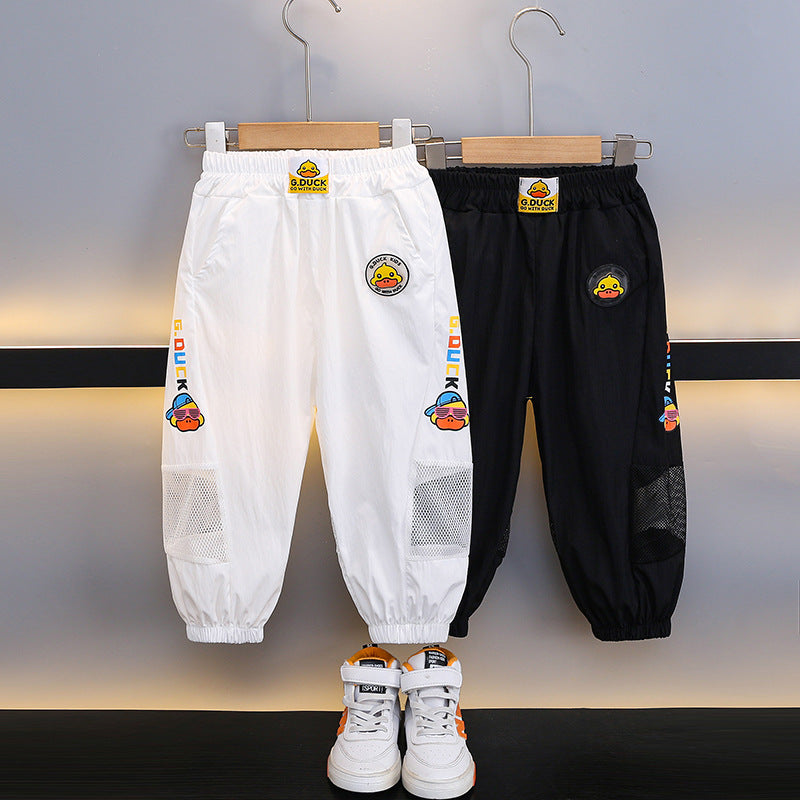 Small Yellow Duck Breathable Boys Sports Thin Section Children's Pants