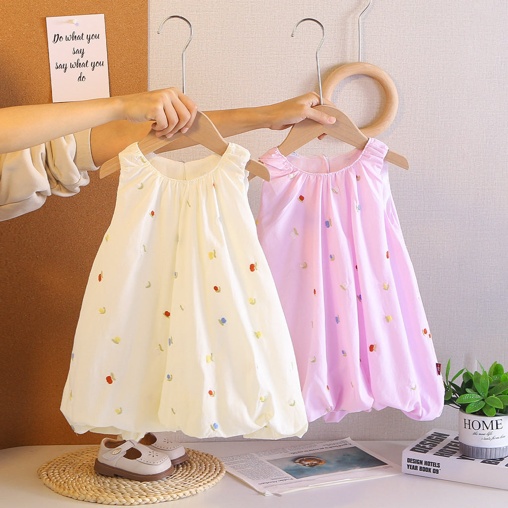 Embroidered Bud Summer Fashionable Princess Skirt Children's Dress