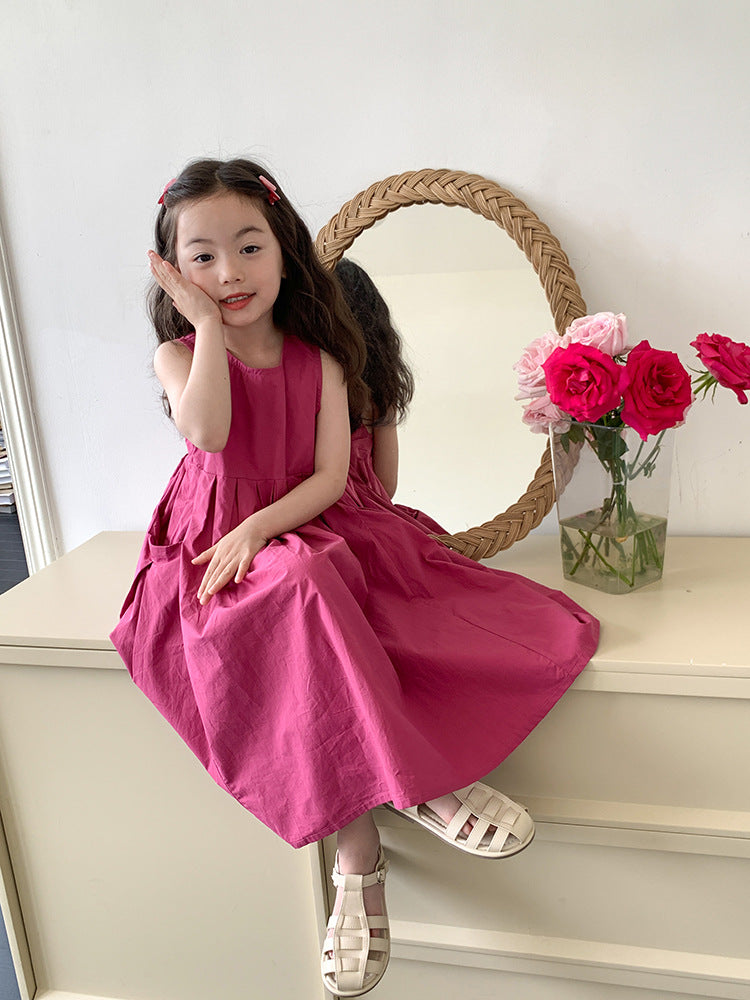 Children's Sleeveless Princess Summer Cotton Large Skirt Children's Dress