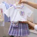 Children's Summer Dress Fashionable Clothes Preppy Style Pleated Skirt Children's Suit