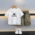 Children's Short Sleeve Western Style Clothes Fashionable Medium Big Thin Children's Suit