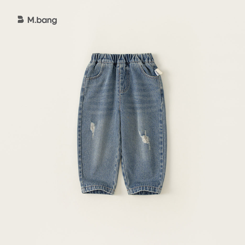 Children's Fashionable Ripped Distressed Washed Jeans Children's Pants