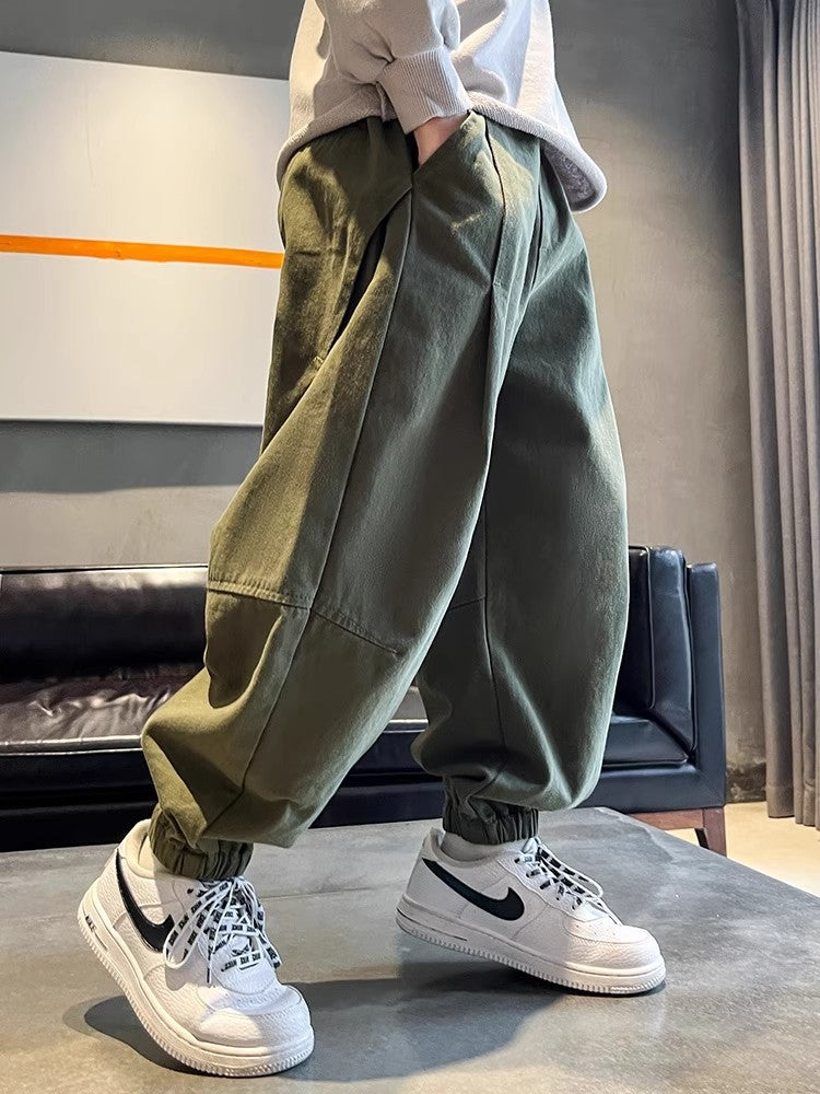 Children's Big Autumn Clothing Overalls Casual Boy Thin Children's Pants