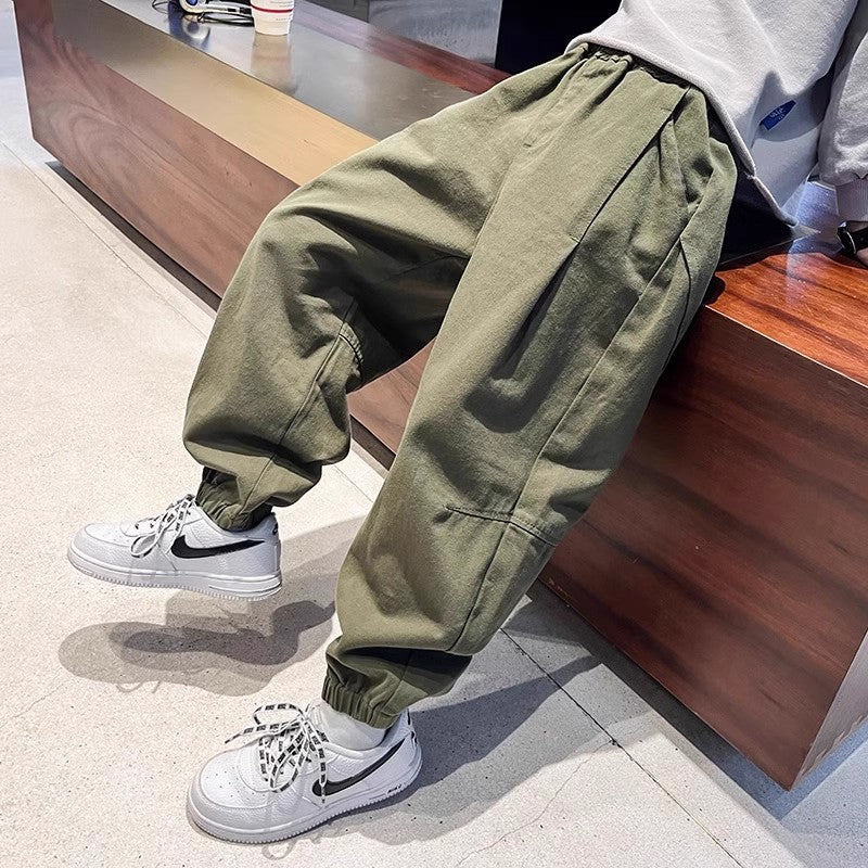 Children's Big Autumn Clothing Overalls Casual Boy Thin Children's Pants
