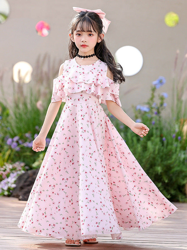 Summer Trailing Skirt Refreshing Cool Chiffon Fairy Children's Dress