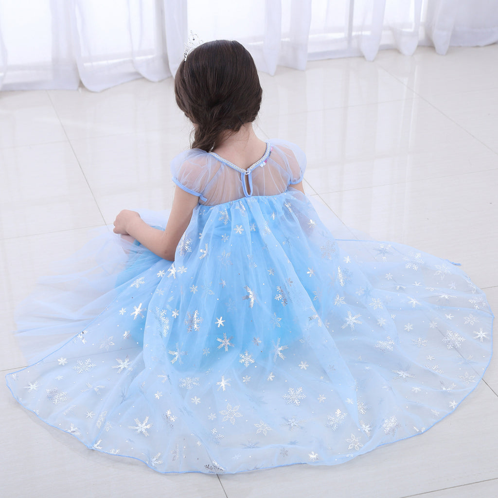 Classy Princess Elsa Frozen Short-sleeved Cotton Children's Dress