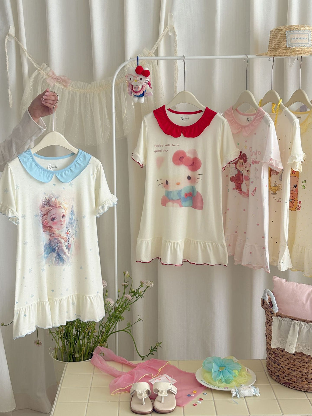 Summer Floral Nightdress Lotus Leaf Skirt Children's Dress