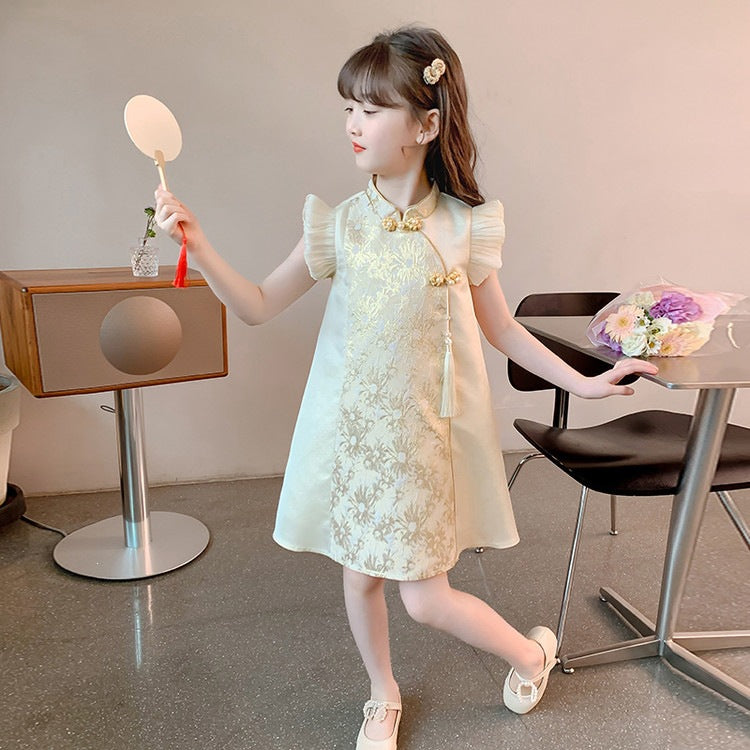 Han Chinese Costume Summer Little National Style Cheongsam Princess Skirt Children's Dress