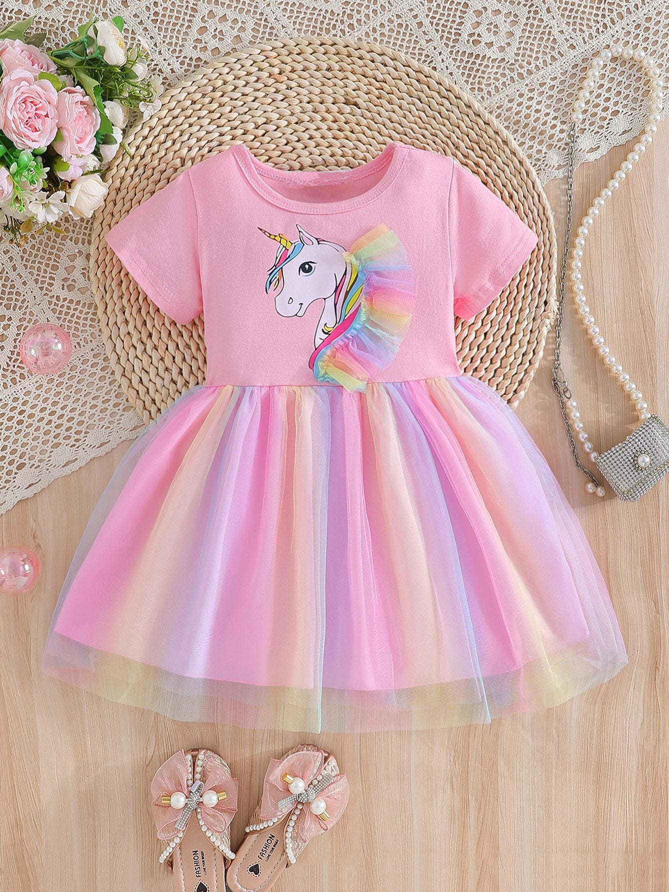 Unique Children's Summer Fashionable Mesh Princess Children's Dress
