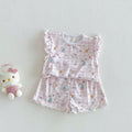 Floral Summer Foreign Cat Printing T-shirt Children's Suit