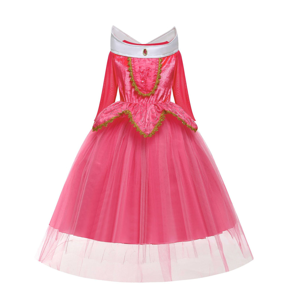 Mesh Long-sleeved Pettiskirt Sleeping Beauty Princess Children's Dress
