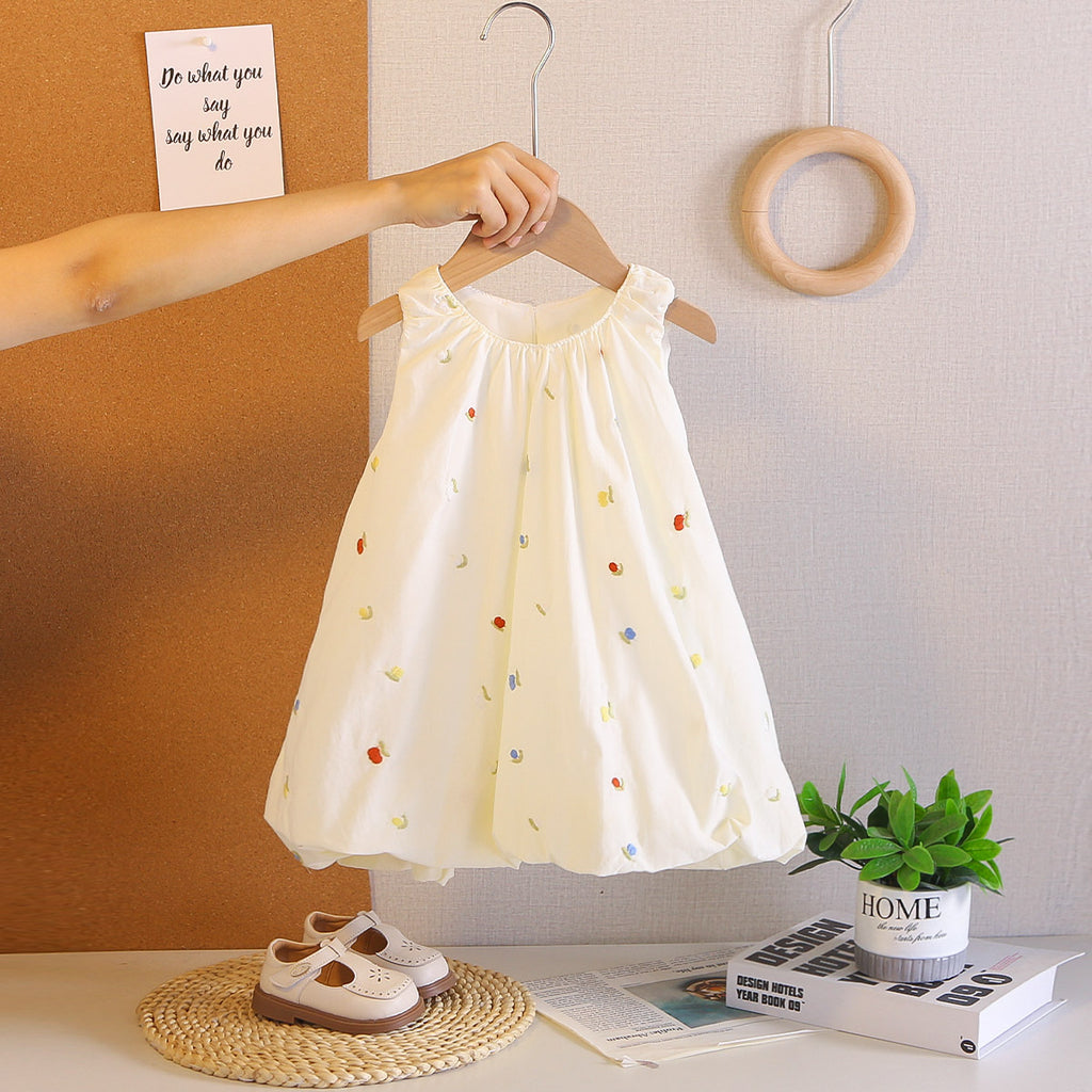 Embroidered Bud Summer Fashionable Princess Skirt Children's Dress