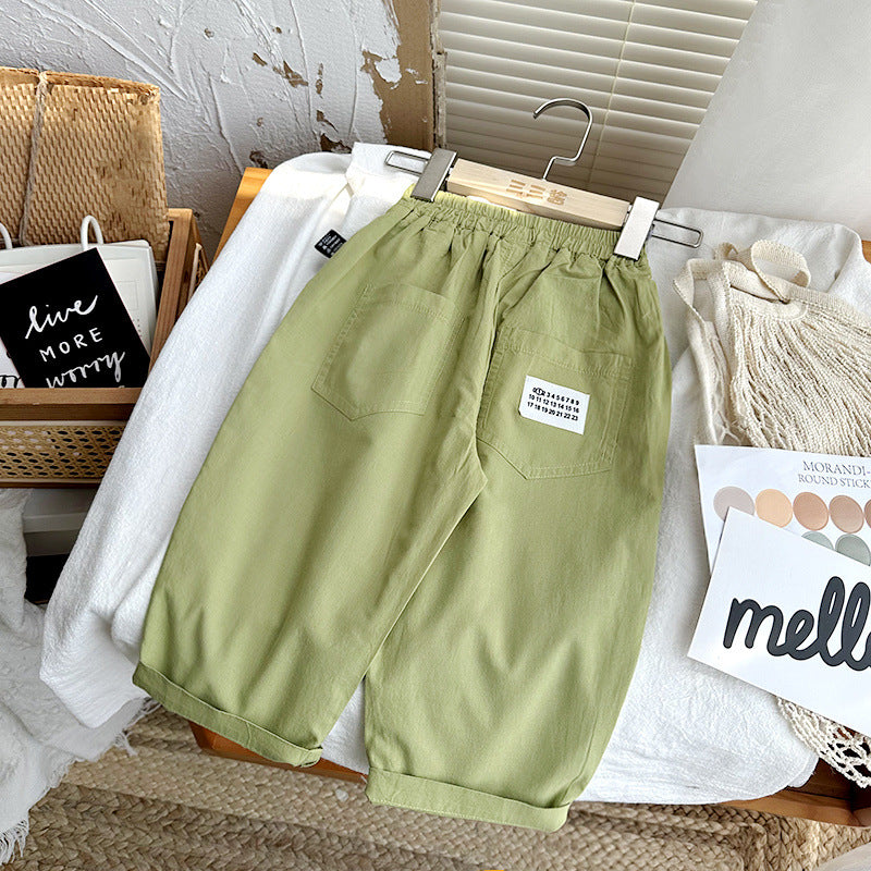 Children's Summer Casual Boy Clothing Cropped Thin Children's Pants