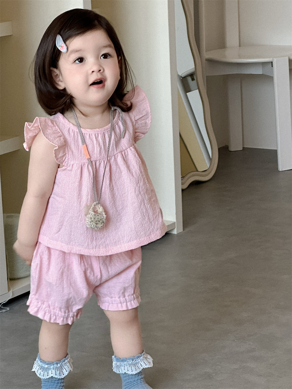Children's Summer Clothes Thin Clothing Korean Style Fungus Shoulder Sleeveless Children's Suit