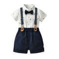 Summer Boy Gentleman Two-piece Infant Banquet Dress Bow Tie Suspender Children's Suit