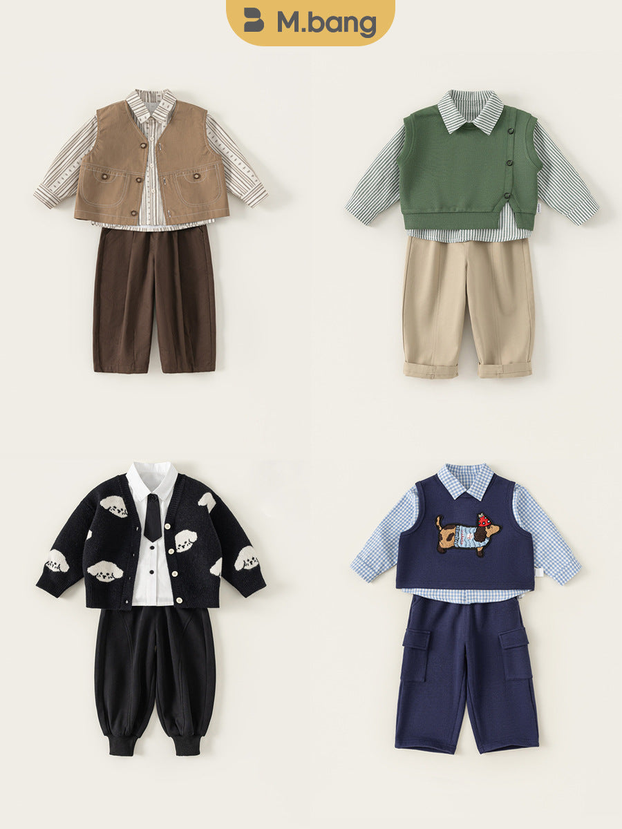 Three-piece Collection Korean Style Clothes Boys Children's Suit