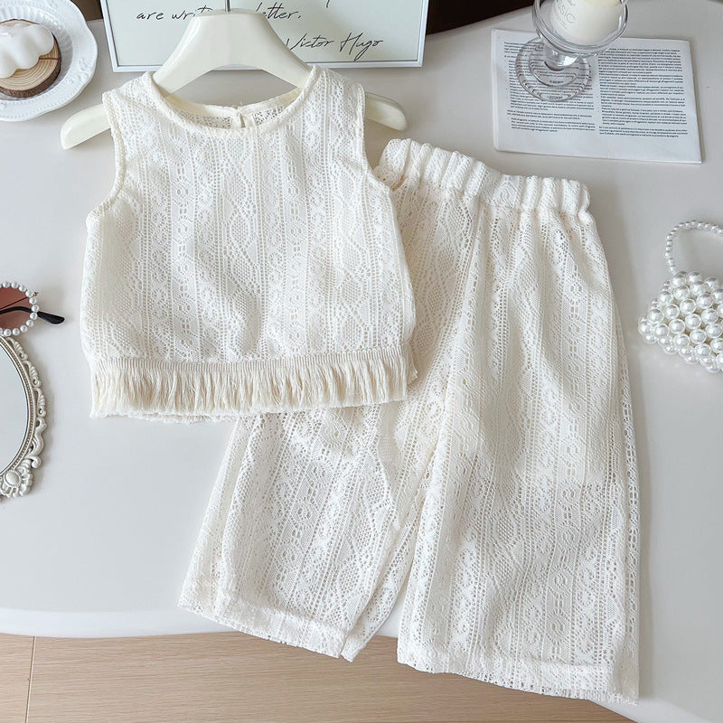 Hollow Western Knitted Breathable Vest Fashionable Children's Suit