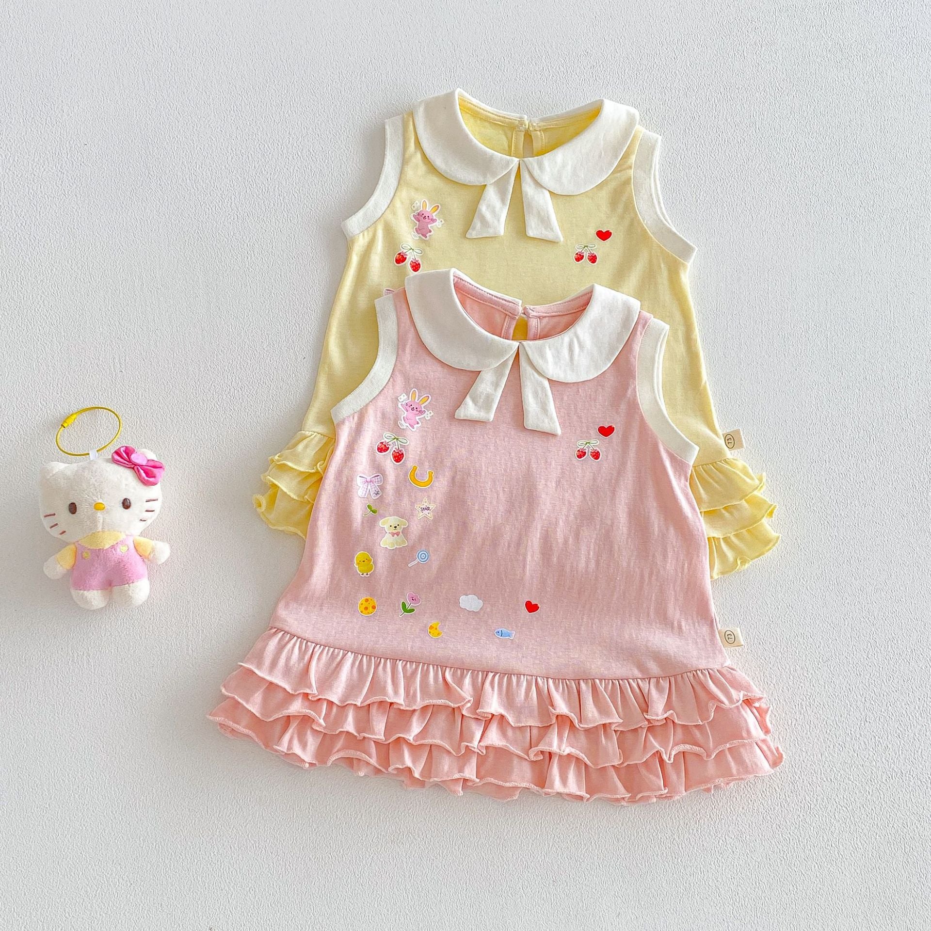 Children's Cartoon Summer Doll Collar Super Cute Vest Korean Style Skirt Children's Dress