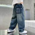 Children's Boys Autumn Clothing Jeans Western Style Medium Big Casual Loose Children's Pants