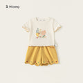 Children's Summer Sweet Wave Edge Short Sleeve Lace Children's Suit