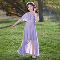 Children's Middle Big Chiffon Summer Front Short Back Long Children's Dress