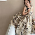 Children's Mid-length Skirt Summer Korean Style Ink Painting Pure Cotton Loose Children's Dress