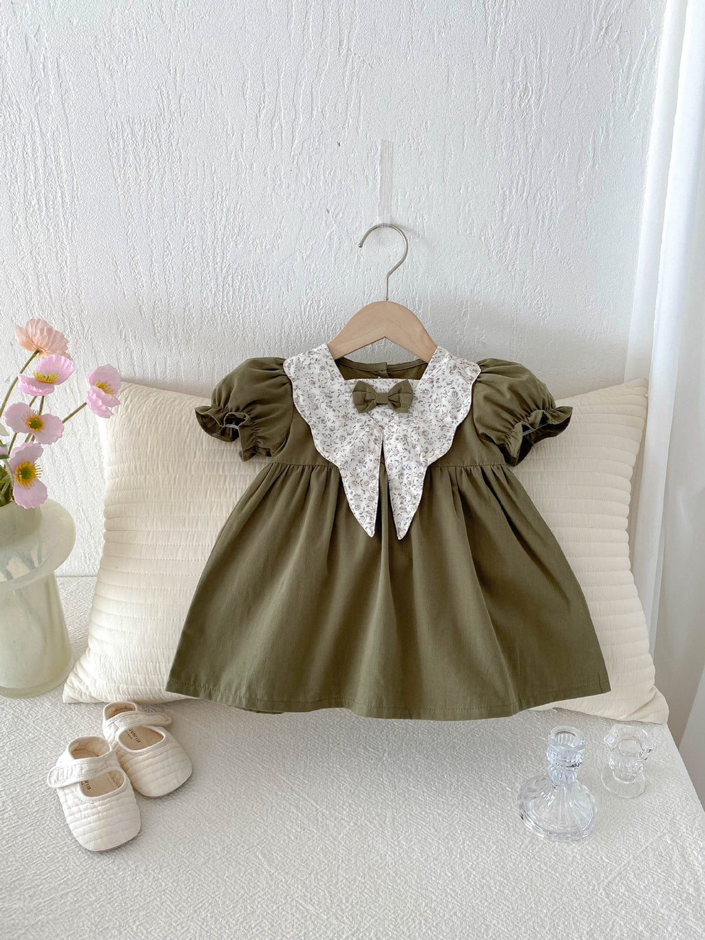Children's Super Fashionable Skirt Floral Doll Collar Children's Dress